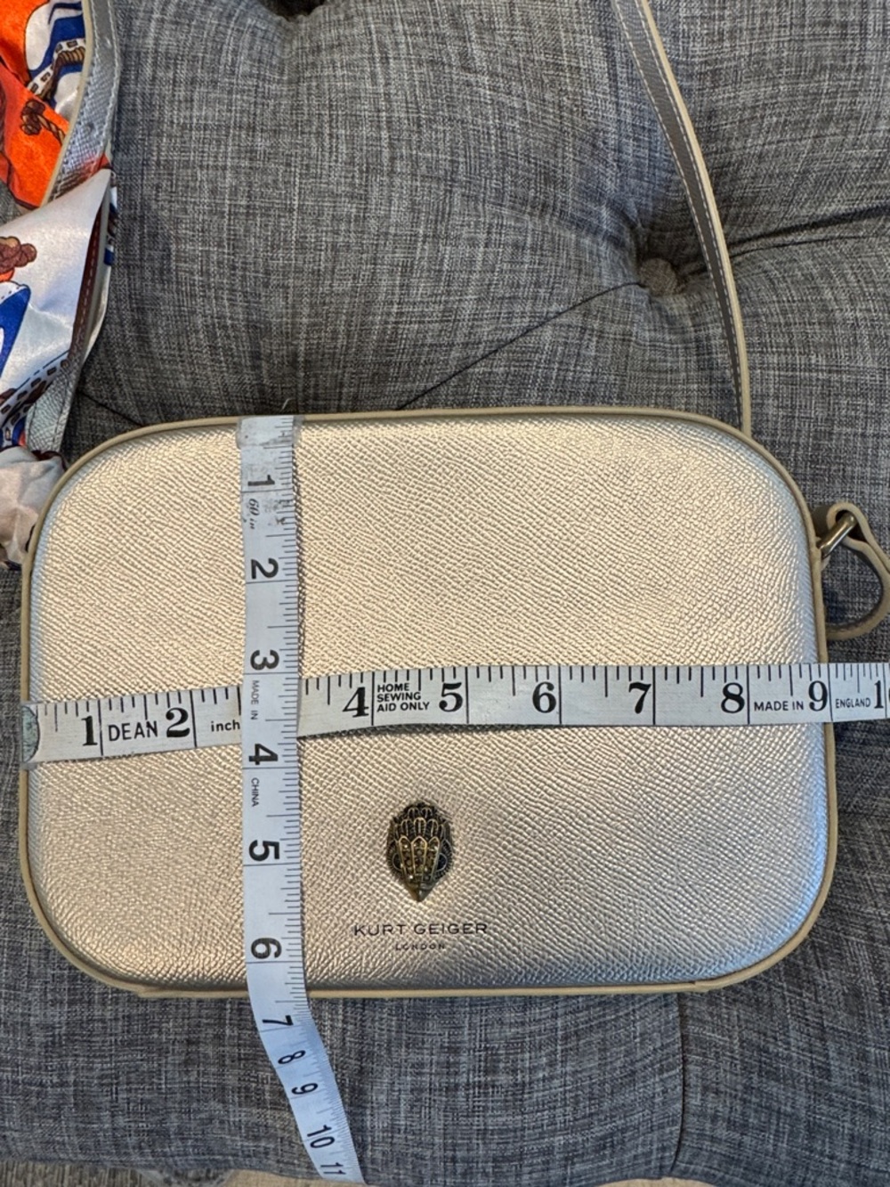 Kurt Geiger Metallic Gold Richmond Leather Crossbody Bag - Picture 15 of 17